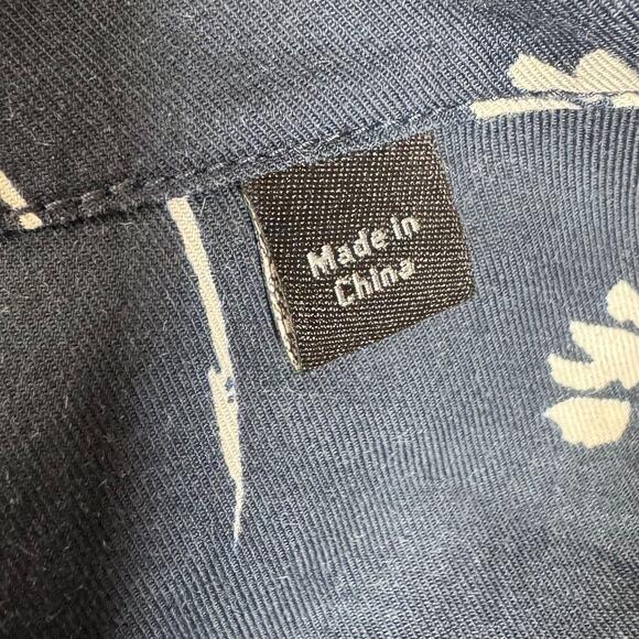 Vince Nomad Floral Short Sleeve Button-Up Coastal Navy Shirt Mens Size XXL - Picture 12 of 13